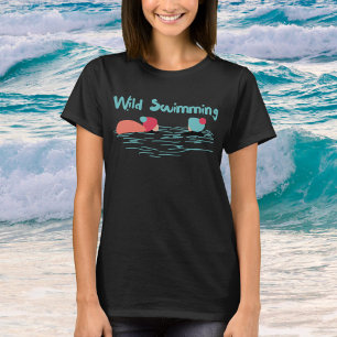 Minimalistische wilde zwemvrienden in wollige Pett T-shirt