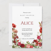 Minimalistische Wildflower Baby shower Uitnodiging (Voorkant)