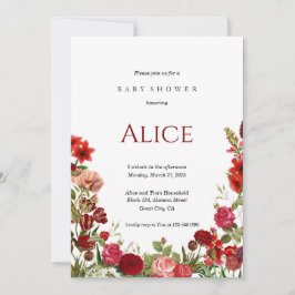 Minimalistische Wildflower Baby shower Uitnodiging