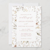 Minimalistische Wildflower Botanische bruiloft Kaart (Voorkant)