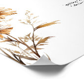 Minimalistische Wildflower bruiloft Drinken Bar Me Poster (Hoek)