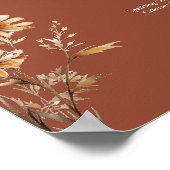 Minimalistische Wildflower bruiloft Drinken Bar Me Poster (Hoek)