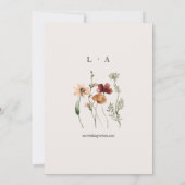 Minimalistische Wildflower bruiloft uitnodiging (Achterkant)