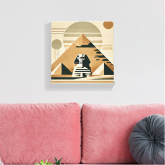 Minimalistische Wildflower Egyptische Landmark Canvas Afdruk