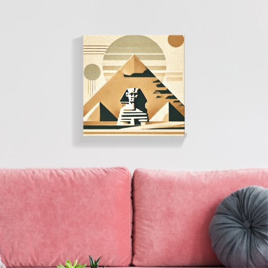 Minimalistische Wildflower Egyptische Landmark Canvas Afdruk (Insitu (Woonkamer))