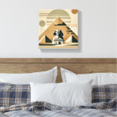 Minimalistische Wildflower Egyptische Landmark Canvas Afdruk (Insitu (Slaapkamer))
