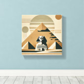 Minimalistische Wildflower Egyptische Landmark Canvas Afdruk (Insitu (Houten vloer))