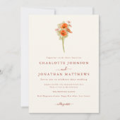 Minimalistische Wildflower Fall Wedding Kaart (Voorkant)