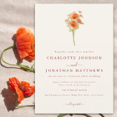 Minimalistische Wildflower Fall Wedding Kaart