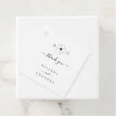 Minimalistische Wildflower Hand-getrokken Monogram Bedankjes Labels (In situ)