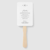 Minimalistische Wildflower Hand-getrokken Monogram Handwaaier (Achterkant)