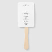 Minimalistische Wildflower Hand-getrokken Monogram Handwaaier (Voorkant)