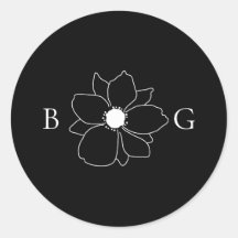 Minimalistische Wildflower Hand-getrokken Monogram
