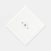 Minimalistische Wildflower Hand-getrokken Monogram Servet (Hoek)