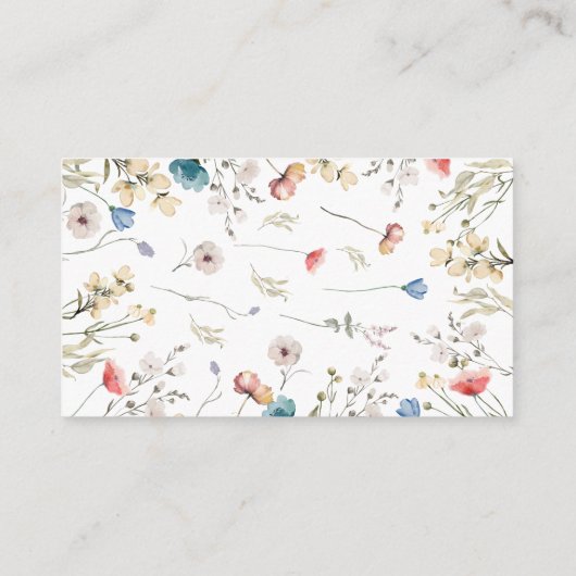 Minimalistische Wildflower Luier Raffle Informatiekaartje (Achterkant)