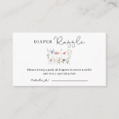 Minimalistische Wildflower Luier Raffle Informatiekaartje (Voorkant)