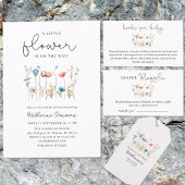 Minimalistische Wildflower Luier Raffle Informatiekaartje