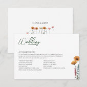 Minimalistische Wildflower Micro Wedding Accommoda Informatiekaartje (Voorkant / Achterkant)