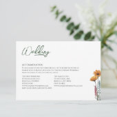 Minimalistische Wildflower Micro Wedding Accommoda Informatiekaartje (Staand voorkant)