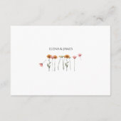 Minimalistische Wildflower Micro Wedding Accommoda Informatiekaartje (Achterkant)