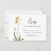 Minimalistische Wildflower Moderne Rustieke Bruilo RSVP Kaartje (Voorkant)