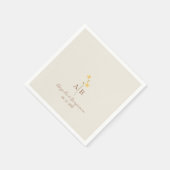 Minimalistische Wildflower Monogram bruiloft Servet (Hoek)