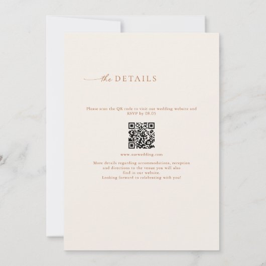 Minimalistische Wildflower QR-code alles in één br Kaart (Achterkant)