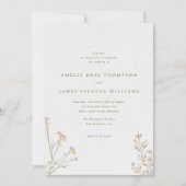 Minimalistische Wildflower rustieke bruiloft Kaart (Voorkant)