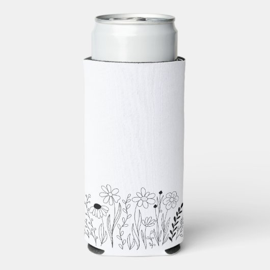 Minimalistische Wildflower Schattige Maid of Honor Seltzer Blikjeskoeler (Seltzer Achterkant)