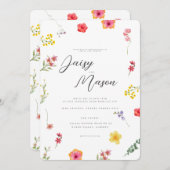 Minimalistische Wildflower Spring behuizing bruilo Kaart (Voorkant / Achterkant)