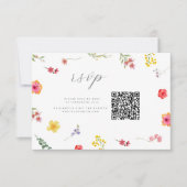 Minimalistische Wildflower - Spring Botanische bru RSVP Kaartje (Voorkant)