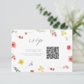 Minimalistische Wildflower - Spring Botanische bru RSVP Kaartje (Staand voorkant)