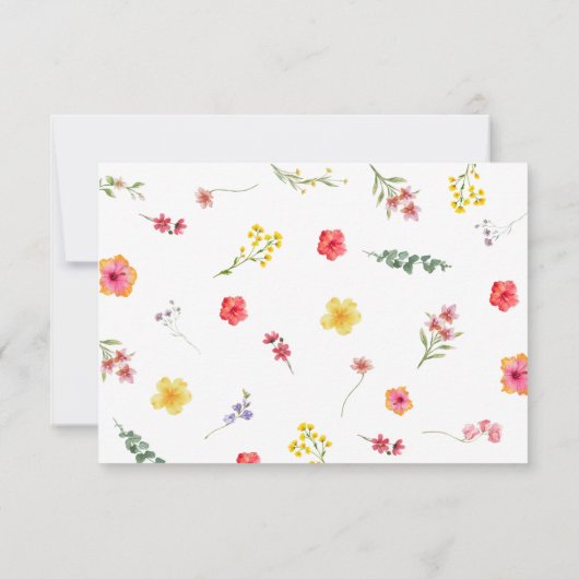 Minimalistische Wildflower - Spring Botanische bru RSVP Kaartje (Achterkant)