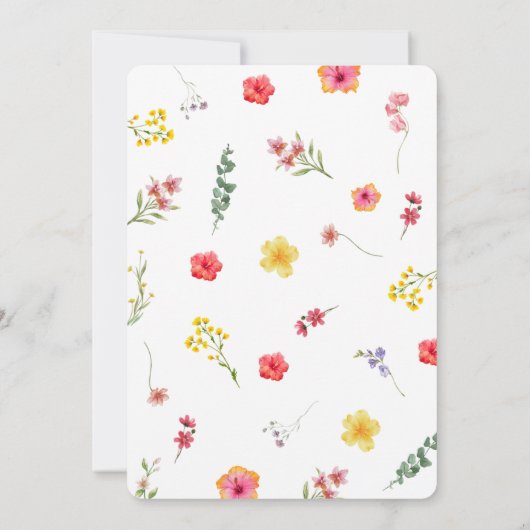 Minimalistische Wildflower Spring Botanische bruil Kaart (Achterkant)