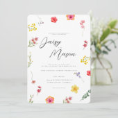 Minimalistische Wildflower Spring Botanische bruil Kaart (Staand voorkant)