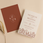 Minimalistische Wildflower Terracotta Bruiloft Mon Kaart<br><div class="desc">Minimalistische Wildflower Terracotta Bruiloft Monogram Uitnodiging. Eenvoudig personaliseren door elke info te vervangen. Controleer de voorvertoning voordat u het object aan het winkelwagentje toevoegt.</div>