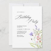 Minimalistische Wildflower Waterverf Volwassen Ver Kaart (Voorkant)