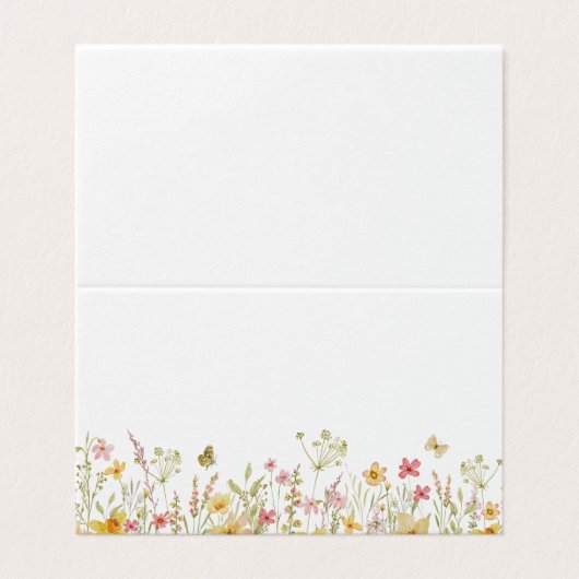 Minimalistische wildflower Zomer vlinder plaats ka Kaart (Buitenkant ongevouwen)