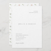 Minimalistische Wildflowers bruiloft uitnodiging (Voorkant / Achterkant)