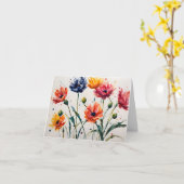 Minimalistische Wildflowers Splatter Paint Bedankt Kaart (Gele Bloem)