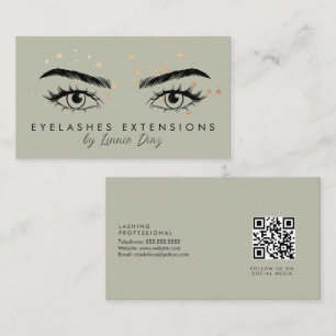 Minimalistische Wimperextensie Salon Folie Sterren Visitekaartje