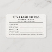 Minimalistische Wimpernstudio met QR-code Boek Onl Afsprakenkaartje (Voorkant)