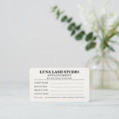 Minimalistische Wimpernstudio met QR-code Boek Onl Afsprakenkaartje (Staand voorkant)