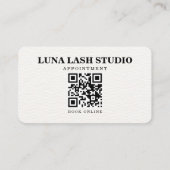 Minimalistische Wimpernstudio met QR-code Boek Onl Afsprakenkaartje (Achterkant)