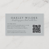 Minimalistische Wimperntechnicus Grijze QR-code Visitekaartje (Achterkant)