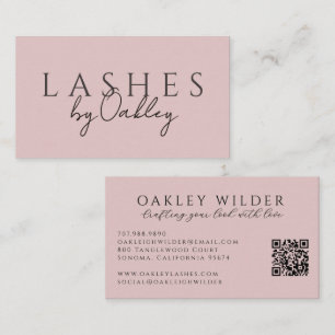 Minimalistische wimperntechnicus QR-code Blush Roz Visitekaartje