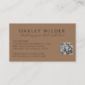 Minimalistische Wimperntechnicus QR-code Bruin Visitekaartje (Achterkant)