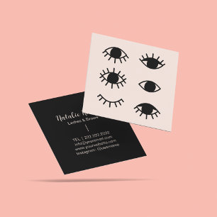 Minimalistische wimpers Extensions Beauty Salon Gi Vierkante Visitekaartje
