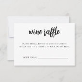 Minimalistische Wine Raffle Ticket Vrijgezellenfee Kaart (Voorkant)