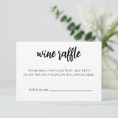 Minimalistische Wine Raffle Ticket Vrijgezellenfee Kaart (Staand voorkant)